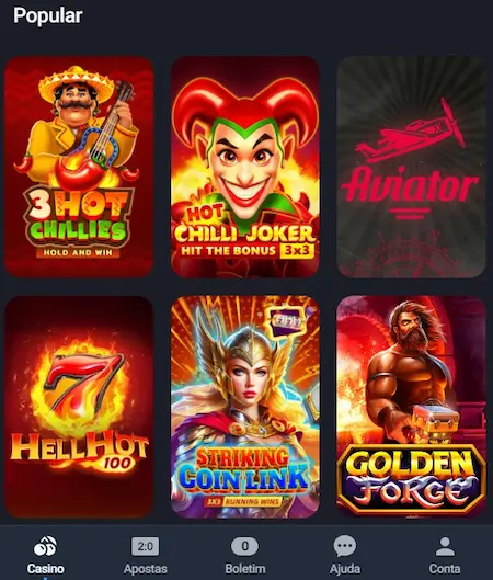 Variedade de jogos no Twin Casino